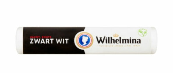 Wilhelmina Peppermint Zwart Wit Zacht Zoute Roll 40g