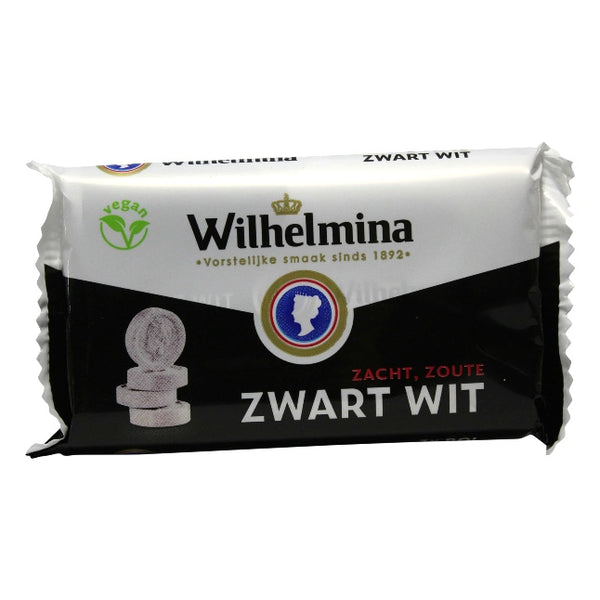 Wilhelmina Peppermint Zwart Wit Zacht Zoute Roll 40gx3